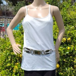 Chico's Metallic Silver Belt